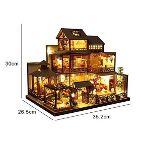 Dynamicoz Kit maison de poupée assemblée avec mobilier fait à la main Modèle maison maison de maison de maison de poupée mini