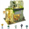 Maison de Poupées en Bois 3D avec Lumières LED - Maison de Poupée Bricolage avec Meubles - Maison Miniature a Construire à L