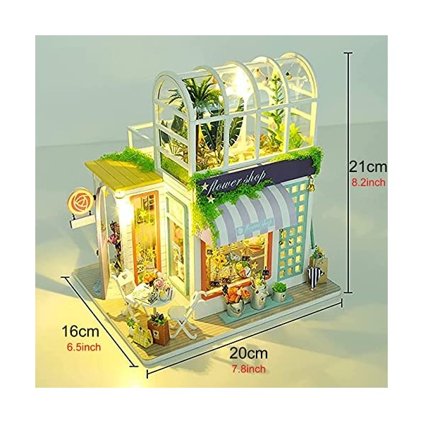 Maison de Poupées en Bois 3D avec Lumières LED - Maison de Poupée Bricolage avec Meubles - Maison Miniature a Construire à L