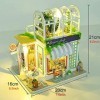 Maison de Poupées en Bois 3D avec Lumières LED - Maison de Poupée Bricolage avec Meubles - Maison Miniature a Construire à L