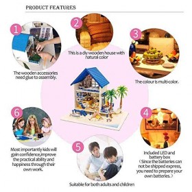 Maisons de poupée, Kit Miniature Artisanal-modèle de boîte à Musique modèle de mer Égée Grecque pour Enfants et Adultes Cadea