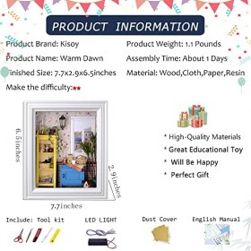 Kisoy Maison de poupée miniature avec kit de meubles, cadre fait à la main, modèle de maison pour adolescents et adultes aub