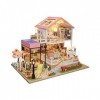 luckiner Maison de poupée miniature en bois avec housse de protection contre la poussière, kit de bricolage