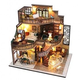 TOPBSFARNY Support de livre en bois 3D Puzzle DIY Maison de poupée