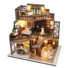 XLZSP Maison de poupée miniature à faire soi-même - Jouet pour filles - Maison de modélisme LoftVilla à 3 étages avec meubles
