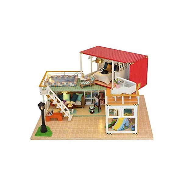Zidao Maison De Poupée Miniature DIY Kit Maison, Chambre Creative avec des Meubles pour Romantique Waiting for You, My Love 