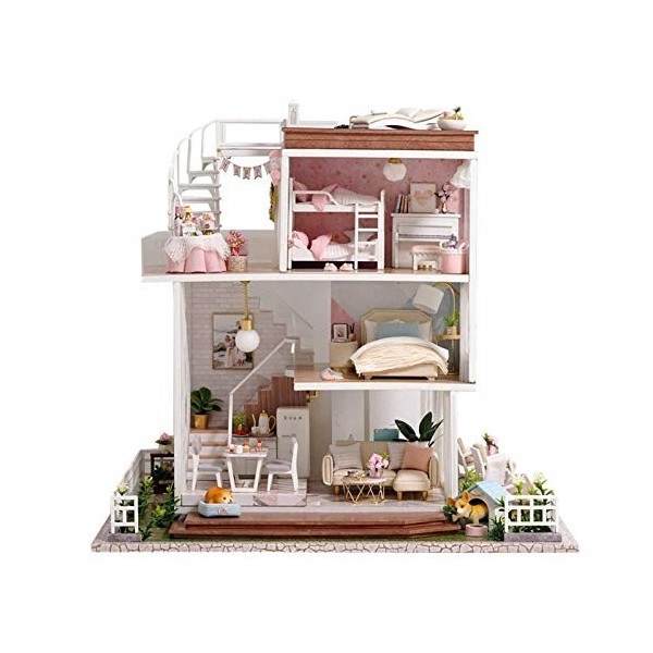 ORTUH Maison Miniature - Meubles Miniatures Maison poupée Bricolage pour Adolescents et Adultes, Mini Maison poupée en Bois a