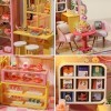 Kisoy Maison de poupée miniature avec kit de meubles, modèle de maison fait à la main pour homme et femme