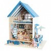 WSJTT Maison De Poupée Miniature avec des Meubles, Bricolage Maison De Poupée Kit Plus Étanche À La Poussière Et La Musique M