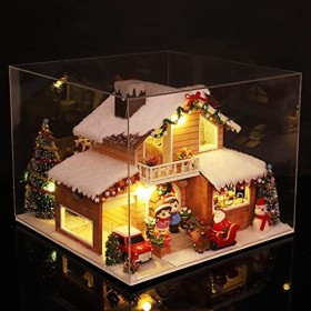 ORTUH 30x30x24cm LED DIY Kit avec LED Light, Plants, Ornement, Furniture - Maison poupée assemblé à la Main - Maison poupée