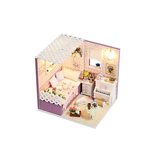 ERSD Mini Dollhouse DIY Princesse Chambre Cabine À La Main for Les Filles Cadeau Danniversaire Artisanat Kits Adultes Diy Ma