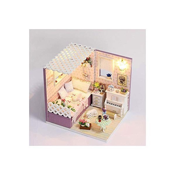 ERSD Mini Dollhouse DIY Princesse Chambre Cabine À La Main for Les Filles Cadeau Danniversaire Artisanat Kits Adultes Diy Ma