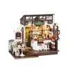 SOENS Kits de Maison de poupées Miniatures en Bois Bricolage 3D Kits dartisanat Modèle de Magasin de café et de gâteaux avec