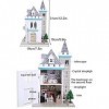 ZHIRCEKE 3D Miniature Dollhouse DIY House Kit - Mini Grande Villa À La Main avec Meubles LED Lumière, Boîte À Musique pour Ca
