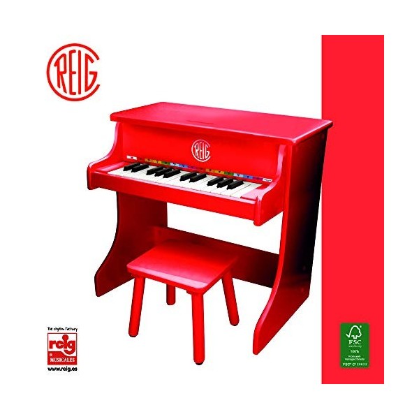 REIG- Piano Vertical en Bois électronique avec Banquette 7094 