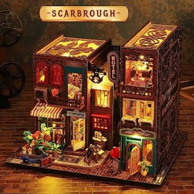 Spilay Kit maison de poupée miniature DIY avec meubles en bois, kit de maison de poupée DIY avec housse anti-poussière, boîte