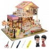 YIHANGG Kit De Maison De Poupée Miniature Bricolage Loft Villa Courtyard Mini Modèle Construire Décoration Cadeau Jouets avec