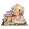 YIHANGG Kit De Maison De Poupée Miniature Bricolage Loft Villa Courtyard Mini Modèle Construire Décoration Cadeau Jouets avec