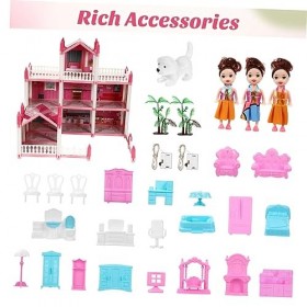 Toyvian Jouet Accessoires Poupées pour Maison De Poupée Maison De Poupée Princesse Manoir Théâtre Maison De Poupée à 3 Étages