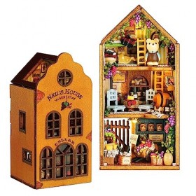 CUTEBEE Kit de maison de poupée miniature à faire soi-même, kit maison de poupée en bois à faire soi-même, idée de pièce créa
