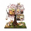 TOPBSFARNY Maison de poupée en bois Sakura à faire soi-même - Maison de poupée miniature avec assemblage de meubles, maison d