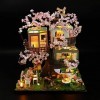 TOPBSFARNY Maison de poupée en bois Sakura à faire soi-même - Maison de poupée miniature avec assemblage de meubles, maison d