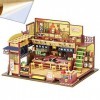 Maison de poupée miniature en bois de style japonais, boutique, sushi, maison de poupée 3D, créative, Izakaya, modèle de cons