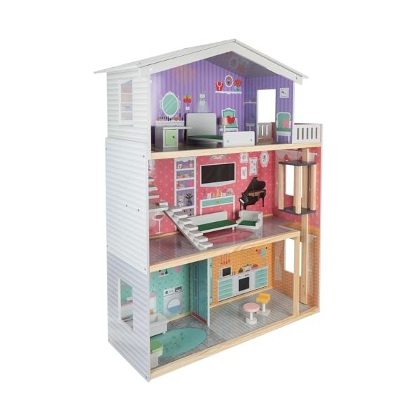 Dollhouse 22030 Grande maison de poupée Meubles/accessoires en bois 3 niveaux