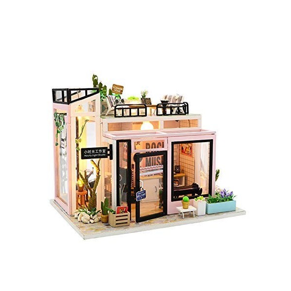 FACAIA Modèle Architectural Jouets éducatifs assemblés Maison de poupée avec Un Style Simple léger, Chalet Chaud 3D pour Le M