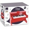 Vilac - Piano Electronique - Instrument de Musique - Jouet Educatif en Bois - Partitions Incluses - 25 Touches - Rouge - pour