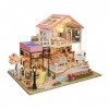 Kit 3D Dollhouse en Bois Ainsi Que La Poussière Et Le Mouvement De La Musique, Kit Maison De Poupée Miniature Creative Valent