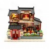 luckiner Maison de poupée miniature en bois avec housse anti-poussière - Cadeau danniversaire