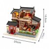 luckiner Maison de poupée miniature en bois avec housse anti-poussière - Cadeau danniversaire