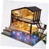 ibasenice 1Pc Miniature Bricolage Maison Jouet en Bois Miniature Maison Construire Votre Maison De Poupée Enfants Miniature M