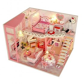 predolo Kits Dartisanat de Poupée Miniature de Maison de Poupée en Bois Bricolage pour Adultes