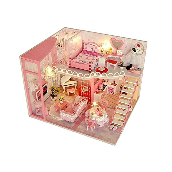 predolo Kits Dartisanat de Poupée Miniature de Maison de Poupée en Bois Bricolage pour Adultes