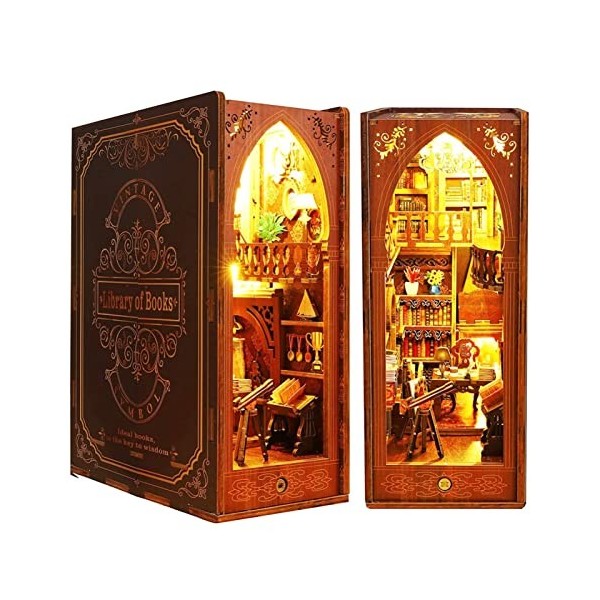 ROCOXIA Kit de miniatures lumineuses pour coin de livres, pour coin de livres, maison de poupée, pour adultes vacances sur l