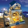 WSJTT Maison De Poupée Miniature avec des Meubles, Bricolage Maison De Poupée Kit Plus Étanche À La Poussière Et La Musique M