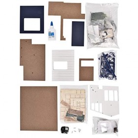 Kit de Petite Maison de Bricolage Maison de Poupée en Bois 33 × 29 × 9 Villa Miniature en Bois de Bricolage avec Piscine Asse