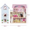 boppi Maison de poupées en Bois à Trois étages + 16 Meubles Accessoires