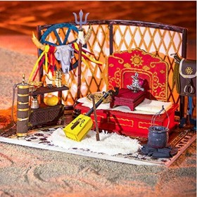 Maison De Poupée Miniature Bricolage Mini DIY Kit Dollhouse Maison en Bois Chambre Craft avec des Meubles de Maison de poupée