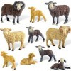 Skylety 10 Pièces Jouet Mouton Figurine de Mouton Mérinos Figurine de Chèvre en Plastique Mini Figurine dagneau Topper de Gâ