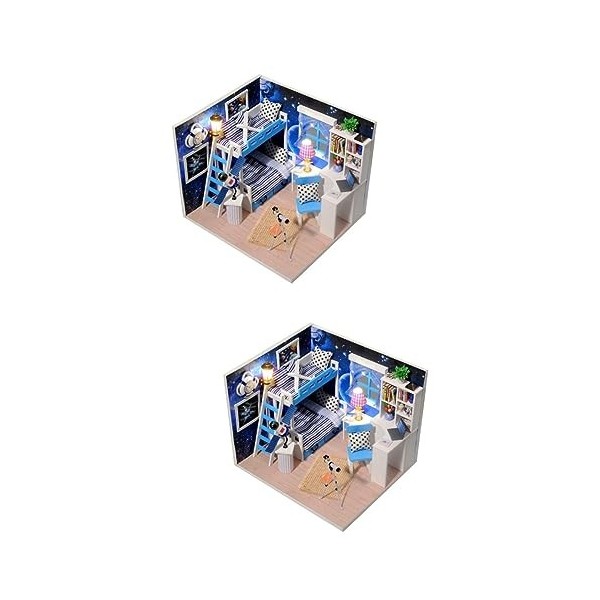 ibasenice Décoration Dintérieur 3 Pièces Modèle De Maison en Bois Mini Mini Maison Mini Maison Kits Bricolage Maison en Bois