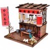 Maison de poupée modèle de bâtiment Ancien de Style Chinois Restaurant gastronomique de Ramen avec kit de Meubles Assemblage 