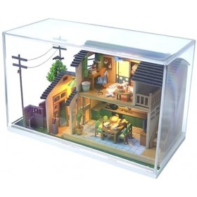 Kit miniature fait à la main de maison de poupée en bois bricolage modèle de chambre de princesse Sunshine avec meubles et ho