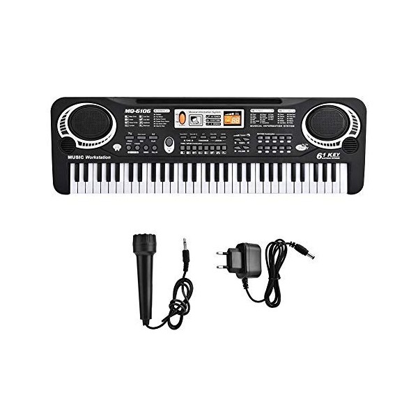 Clavier de piano pour enfants à 61 touches avec microphone, clavier pour enfants portable Piano débutant clavier de musique n