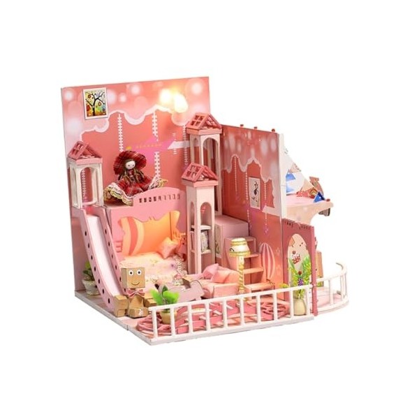 Toyvian 2 Pièces Modèle De Maison Bricolage Maison Mini Maison Kit Cadeau danniversaire Hommes Et Femmes Miniature en Bois