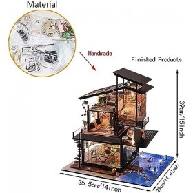 Kit Maison Poupée Miniature À Monter Soi-Même Mini Maison Poupée 3D en Bois avec Lumière LED Et Cadre Bois Décoration Noël Ca
