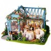 Dollhouse DIY Miniature Room Set, Rose Manor Tea House Meubles Miniatures en Bois avec Cache-poussière | Jouets de modèle da