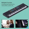 Clavier Piano, Piano numérique électrique 61 Touches avec Micro, Cadeau de Clavier Portable, Clavier de Musique dinstrument 